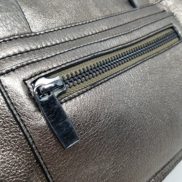 VIA SPIGA Bronze Metallic Leather Crossbody Bag w/ Adjustable Strap - Picture 11 of 16